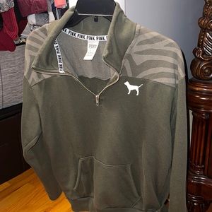 PINK girls sweatshirt size XS army green